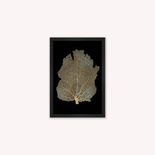 Luxury Velvet Art Print - Gold Leaf on Black 2 Framed Wall Art