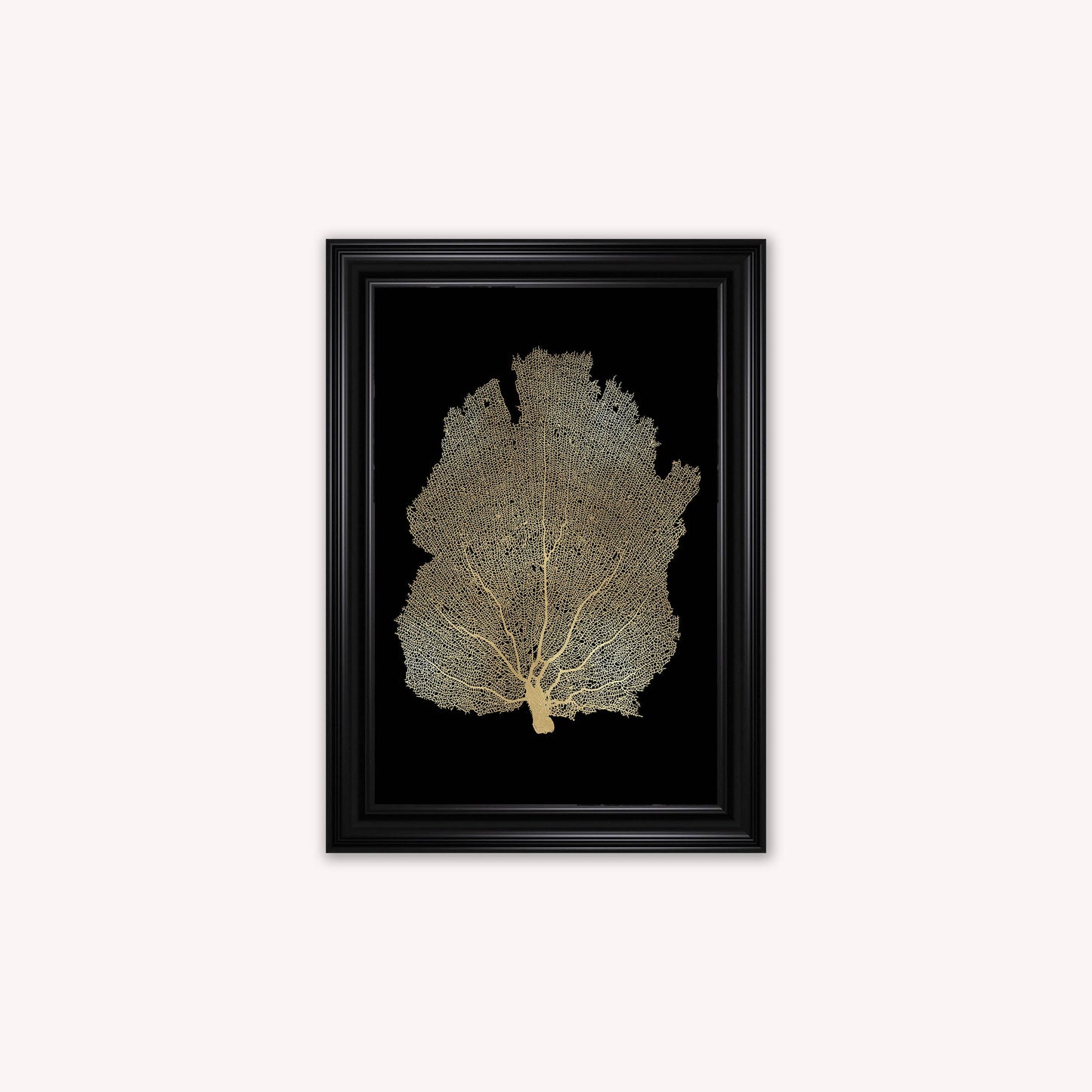 Luxury Velvet Art Print - Gold Leaf on Black 2 Framed Wall Art