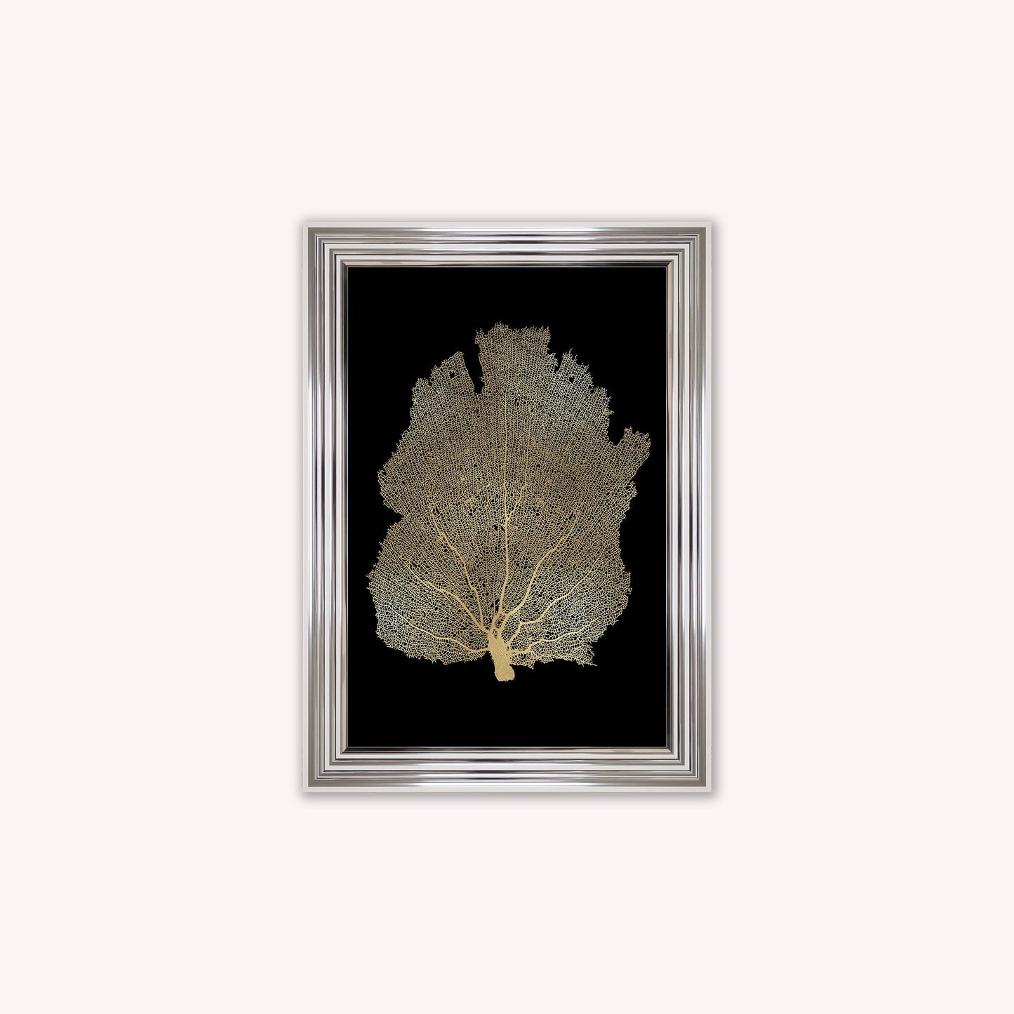 Luxury Velvet Art Print - Gold Leaf on Black 2 Framed Wall Art