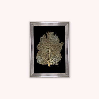 Luxury Velvet Art Print - Gold Leaf on Black 2 Framed Wall Art