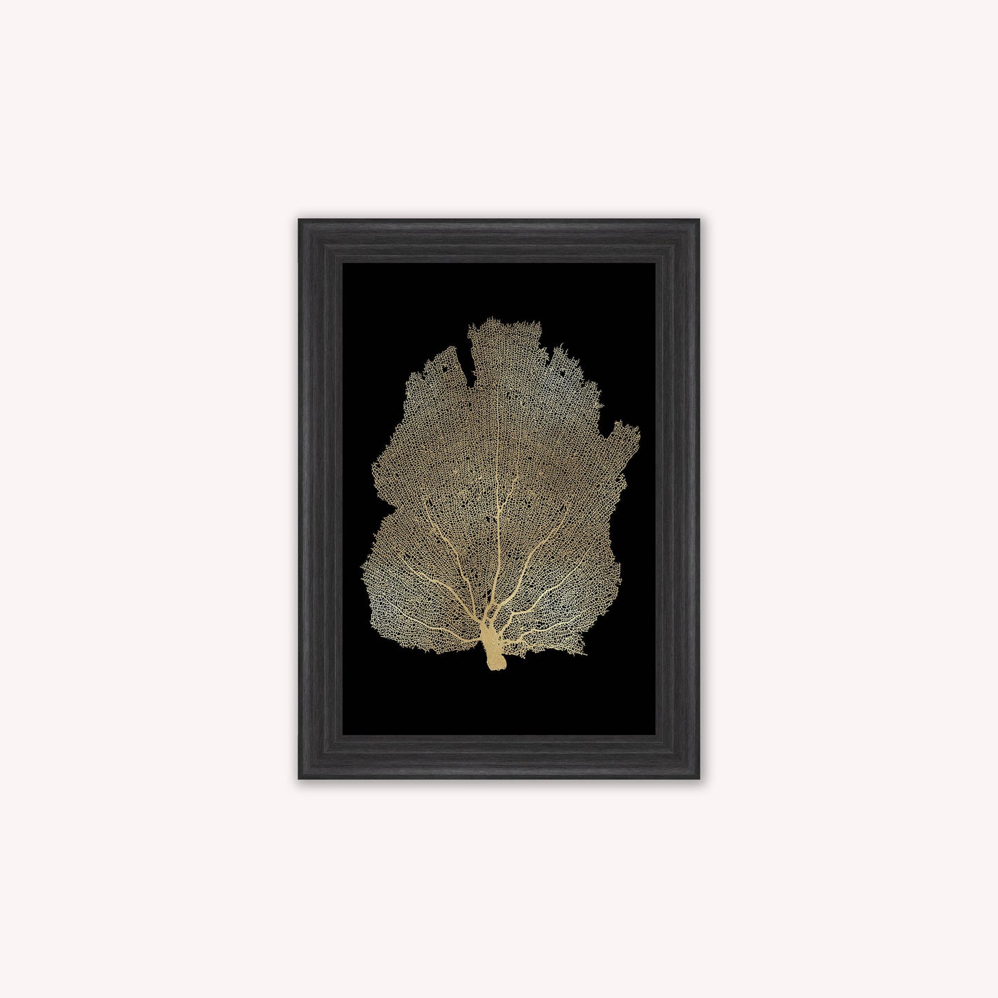 Luxury Velvet Art Print - Gold Leaf on Black 2 Framed Wall Art
