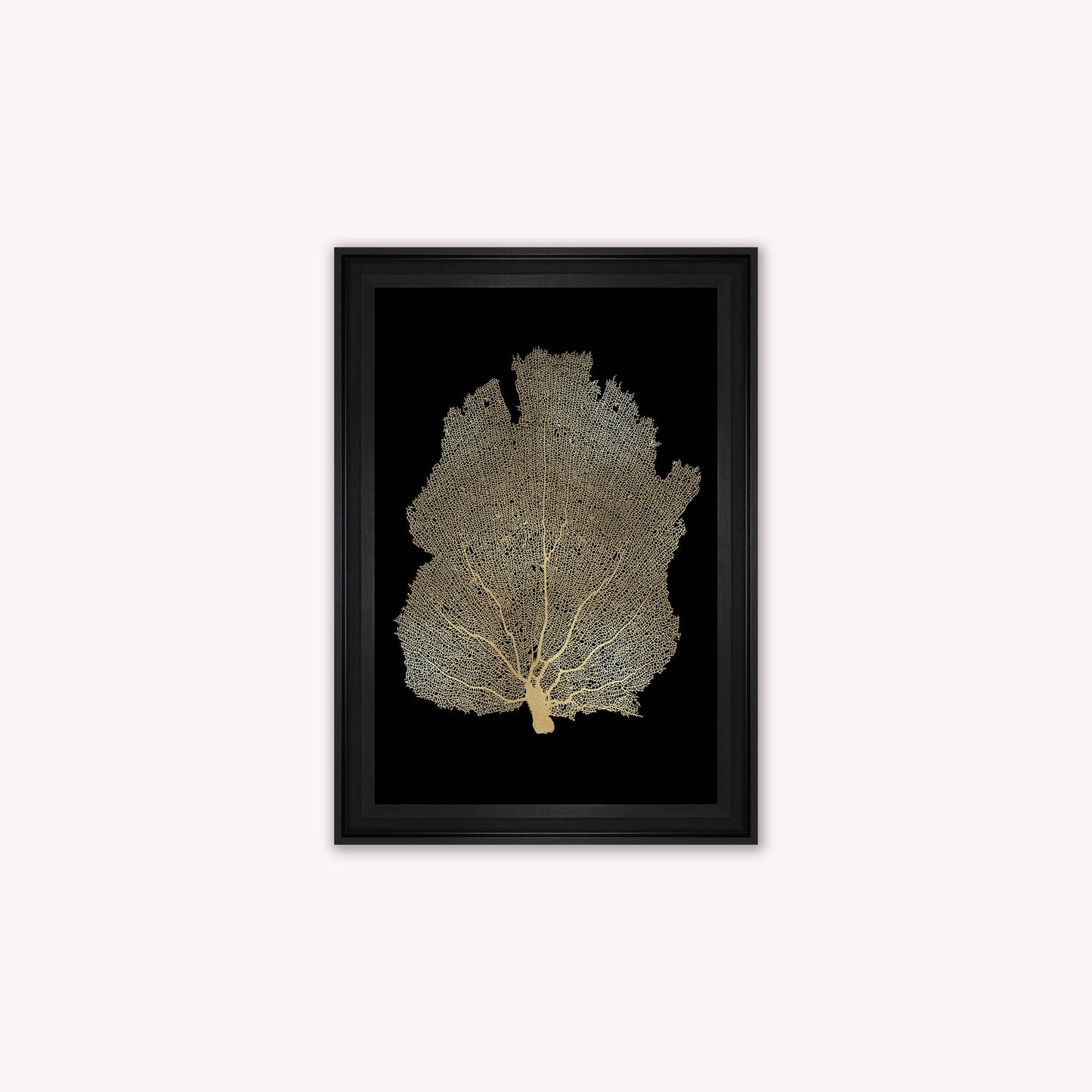 Luxury Velvet Art Print - Gold Leaf on Black 2 Framed Wall Art