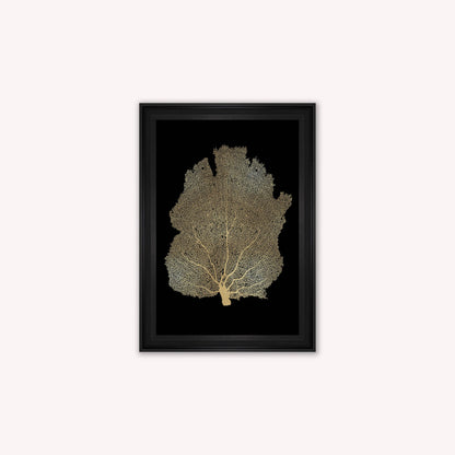 Luxury Velvet Art Print - Gold Leaf on Black 2 Framed Wall Art