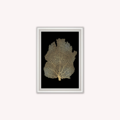 Luxury Velvet Art Print - Gold Leaf on Black 2 Framed Wall Art