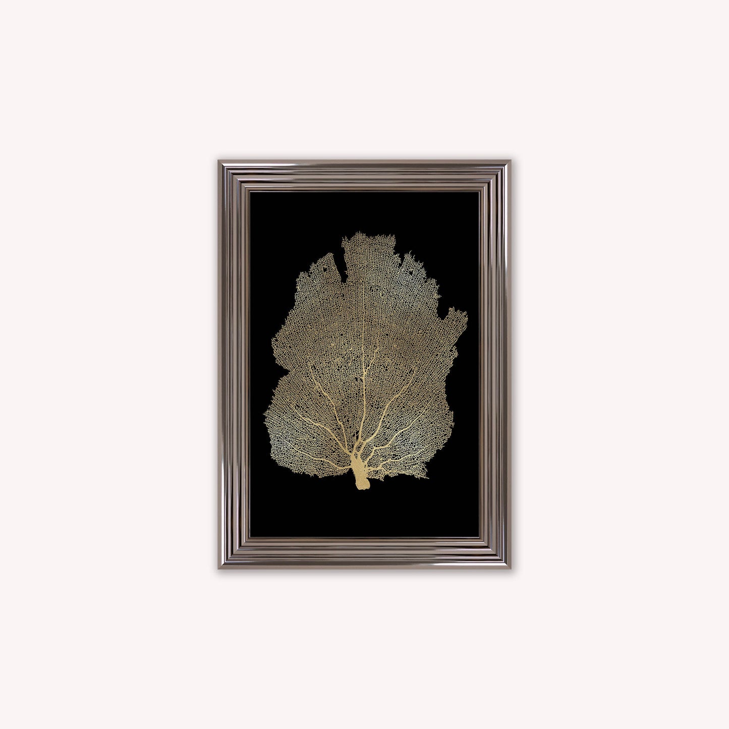 Luxury Velvet Art Print - Gold Leaf on Black 2 Framed Wall Art