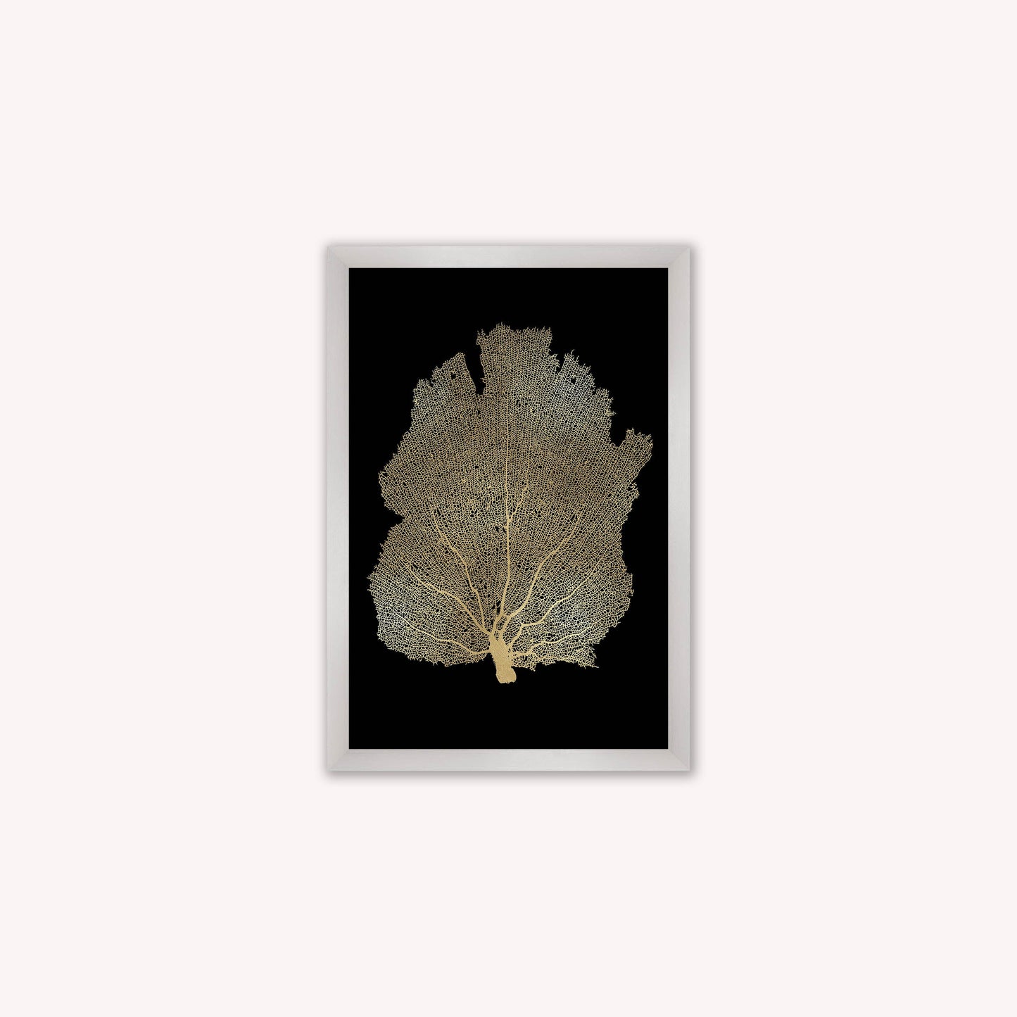 Luxury Velvet Art Print - Gold Leaf on Black 2 Framed Wall Art