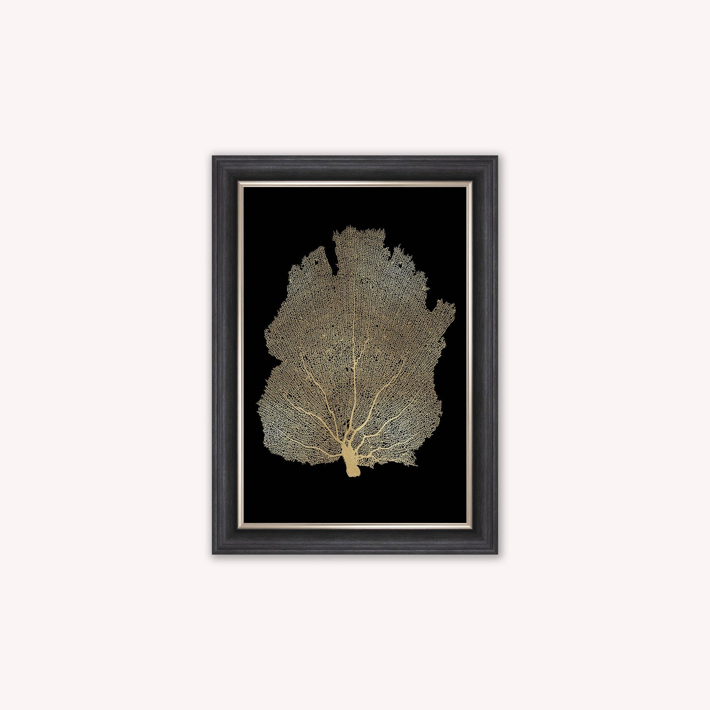 Luxury Velvet Art Print - Gold Leaf on Black 2 Framed Wall Art