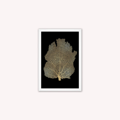 Luxury Velvet Art Print - Gold Leaf on Black 2 Framed Wall Art
