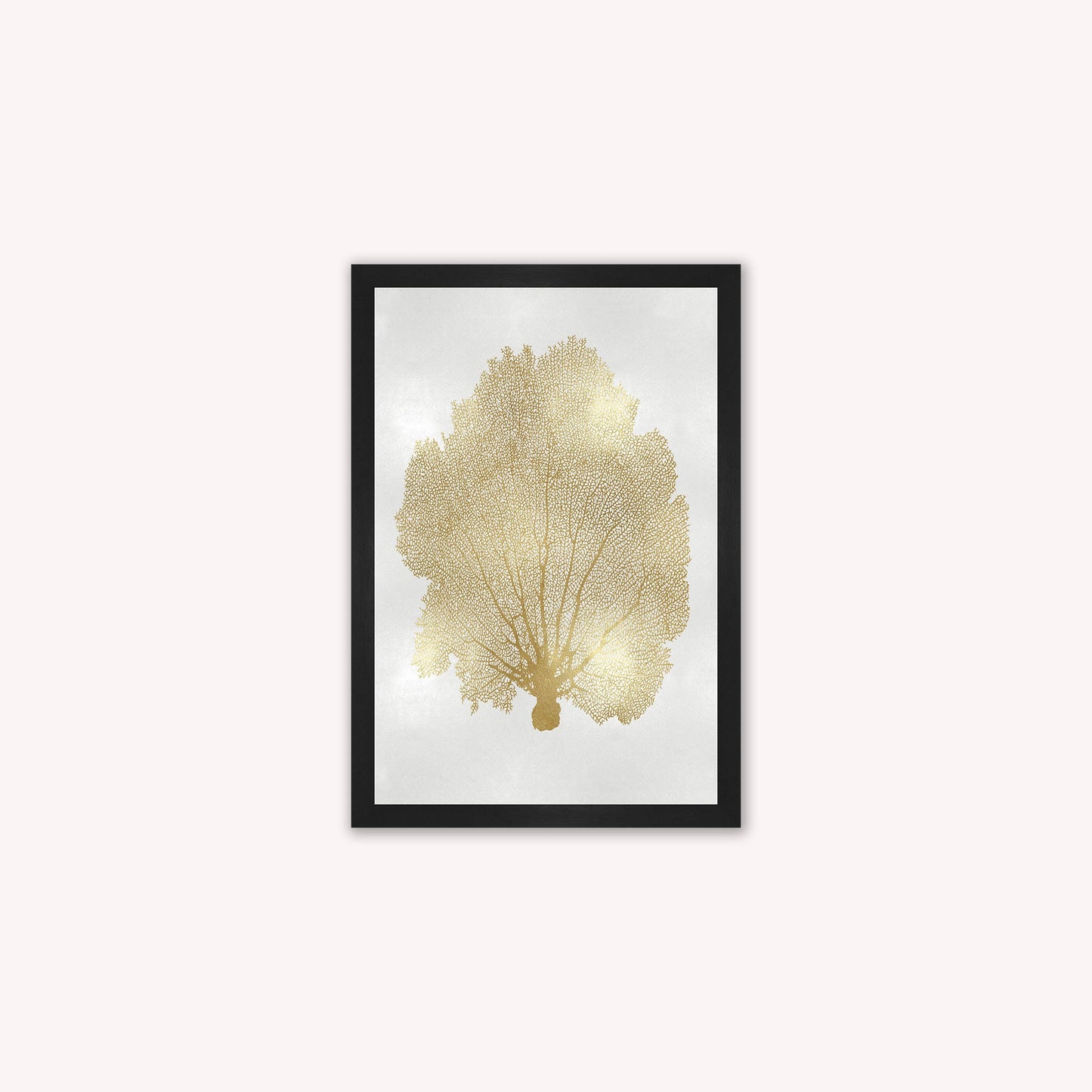 Luxury Velvet Art Print - Gold Leaf on Cream 1 Framed Wall Art