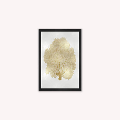 Luxury Velvet Art Print - Gold Leaf on Cream 1 Framed Wall Art