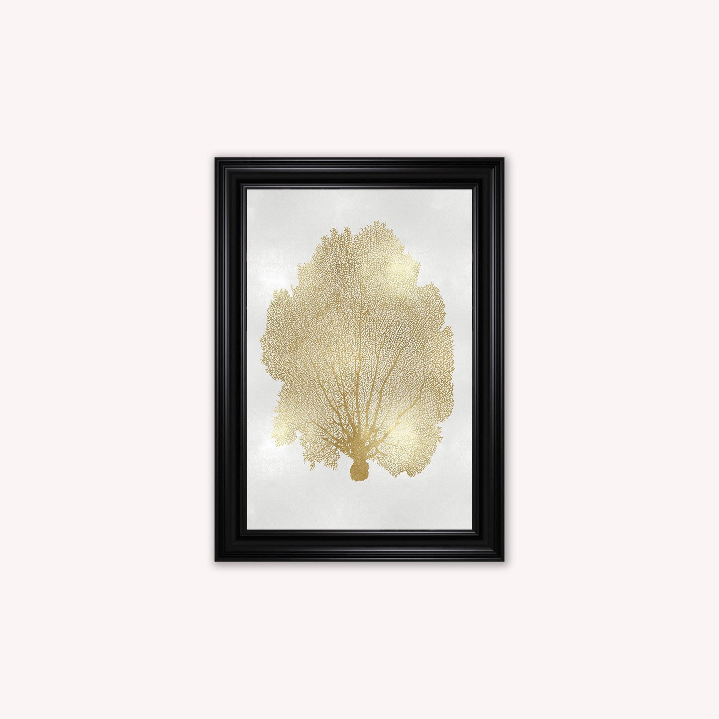 Luxury Velvet Art Print - Gold Leaf on Cream 1 Framed Wall Art
