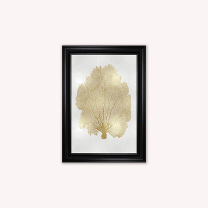 Luxury Velvet Art Print - Gold Leaf on Cream 1 Framed Wall Art