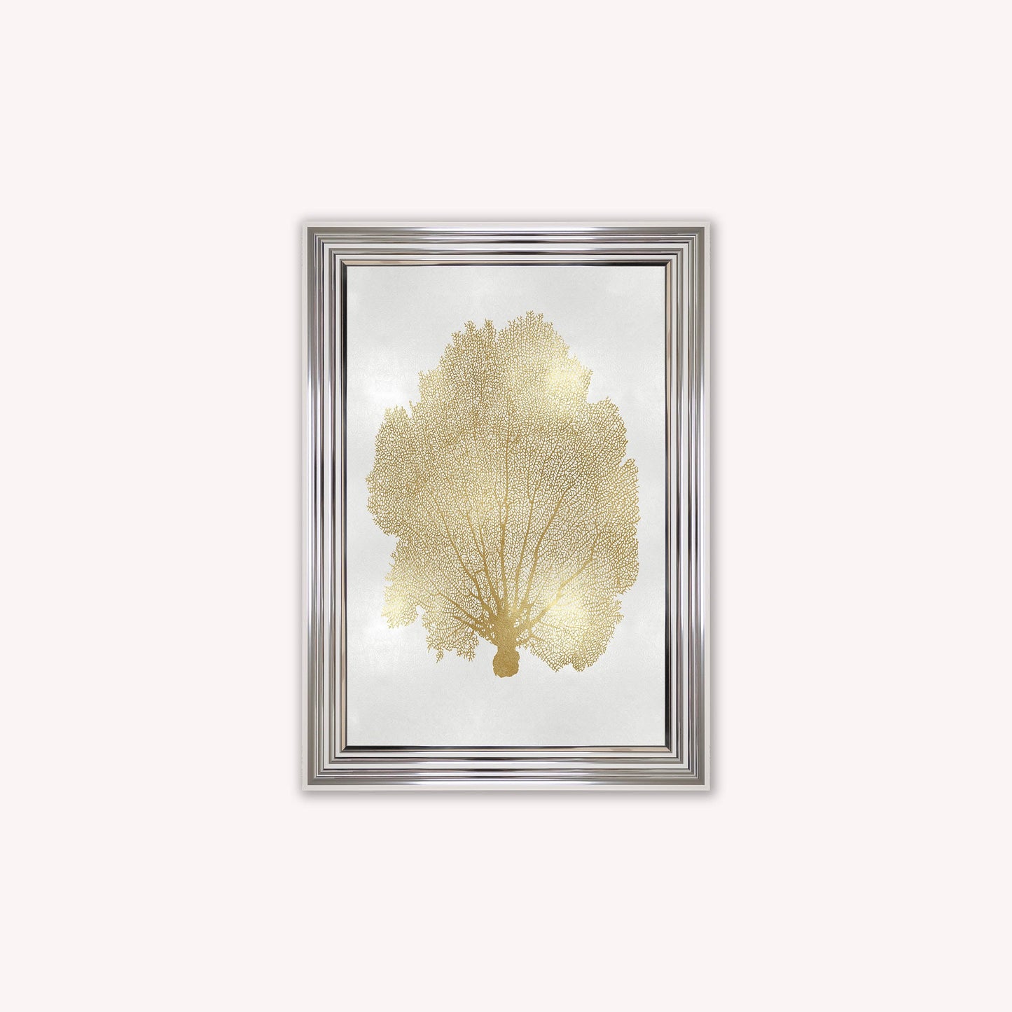 Luxury Velvet Art Print - Gold Leaf on Cream 1 Framed Wall Art