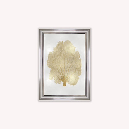Luxury Velvet Art Print - Gold Leaf on Cream 1 Framed Wall Art
