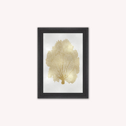 Luxury Velvet Art Print - Gold Leaf on Cream 1 Framed Wall Art