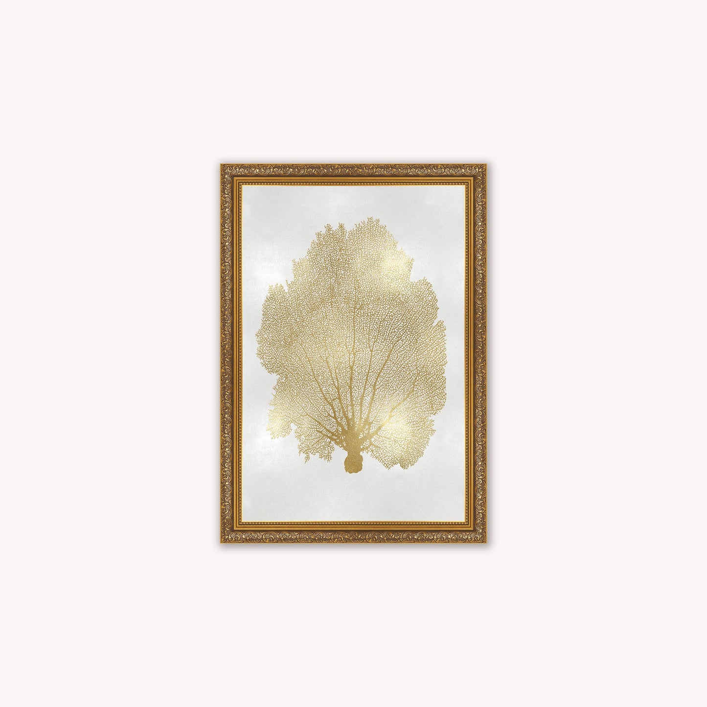 Luxury Velvet Art Print - Gold Leaf on Cream 1 Framed Wall Art