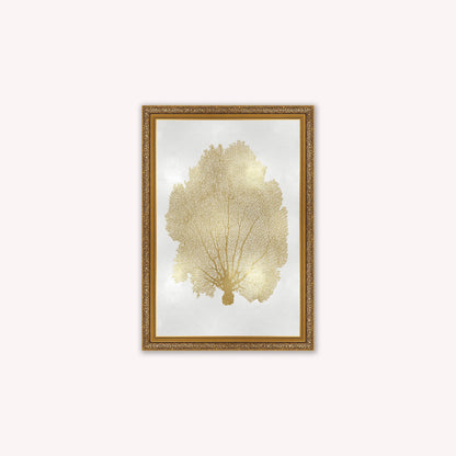 Luxury Velvet Art Print - Gold Leaf on Cream 1 Framed Wall Art