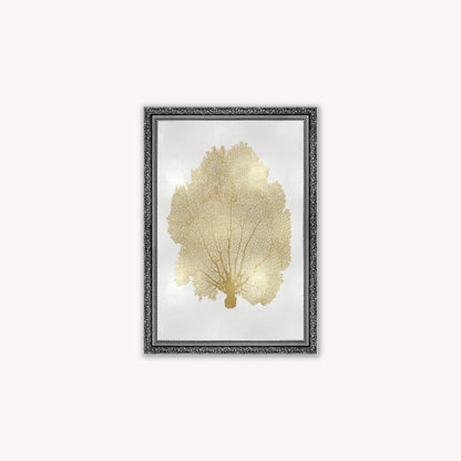 Luxury Velvet Art Print - Gold Leaf on Cream 1 Framed Wall Art