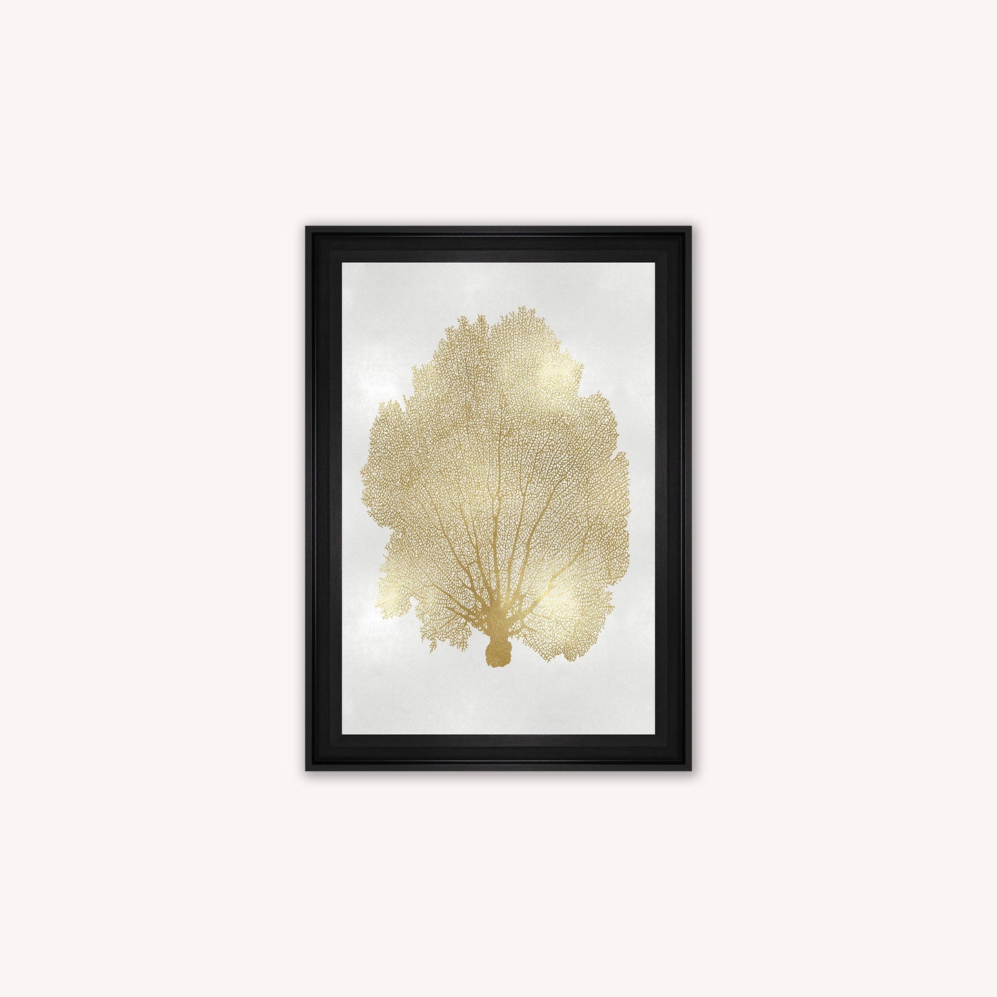 Luxury Velvet Art Print - Gold Leaf on Cream 1 Framed Wall Art