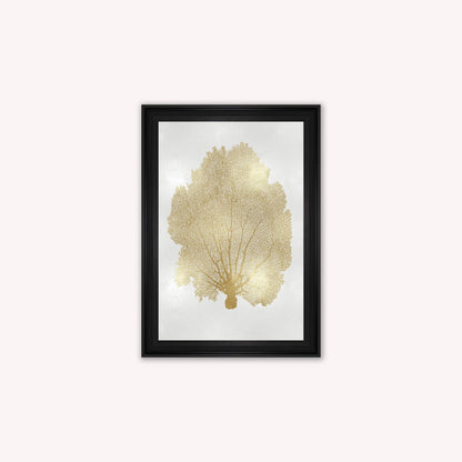 Luxury Velvet Art Print - Gold Leaf on Cream 1 Framed Wall Art