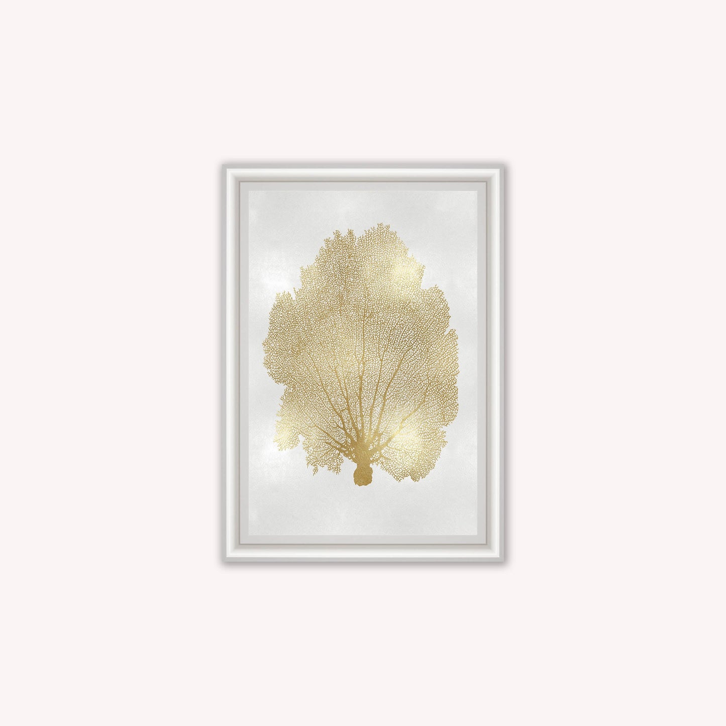 Luxury Velvet Art Print - Gold Leaf on Cream 1 Framed Wall Art