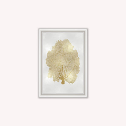 Luxury Velvet Art Print - Gold Leaf on Cream 1 Framed Wall Art