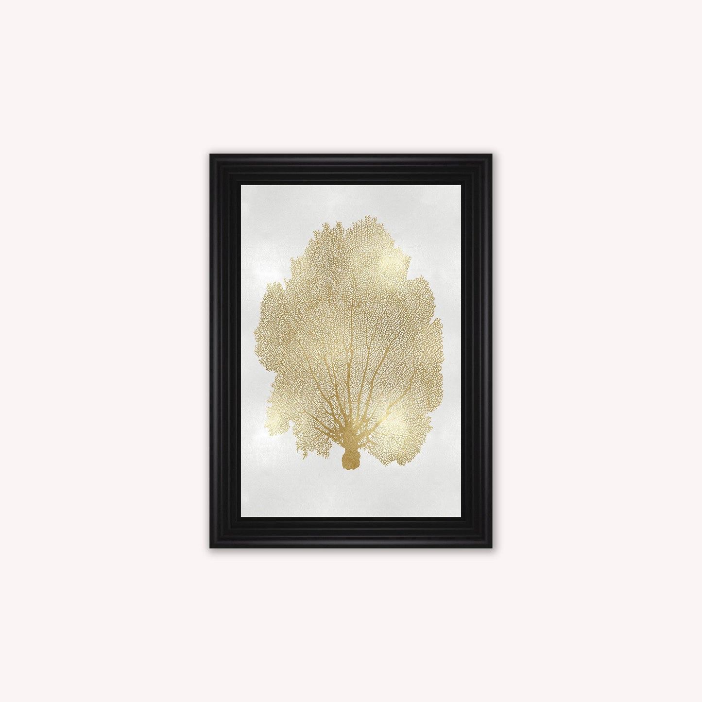 Luxury Velvet Art Print - Gold Leaf on Cream 1 Framed Wall Art