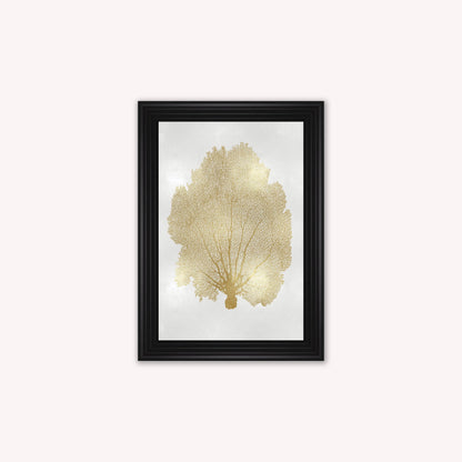 Luxury Velvet Art Print - Gold Leaf on Cream 1 Framed Wall Art