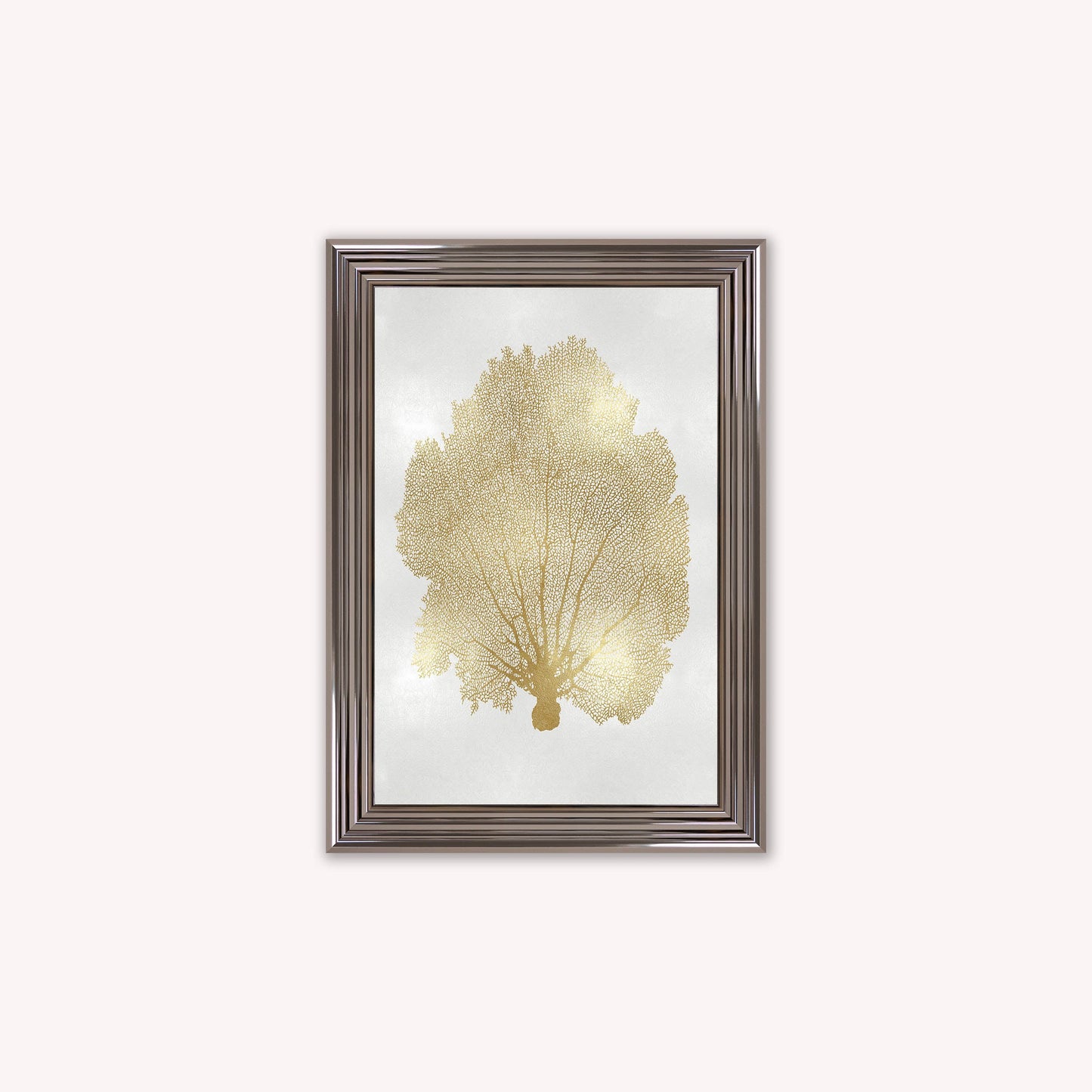 Luxury Velvet Art Print - Gold Leaf on Cream 1 Framed Wall Art