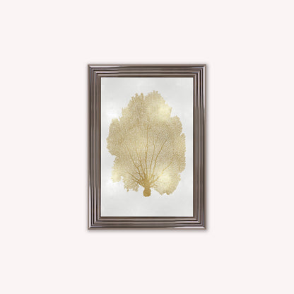 Luxury Velvet Art Print - Gold Leaf on Cream 1 Framed Wall Art