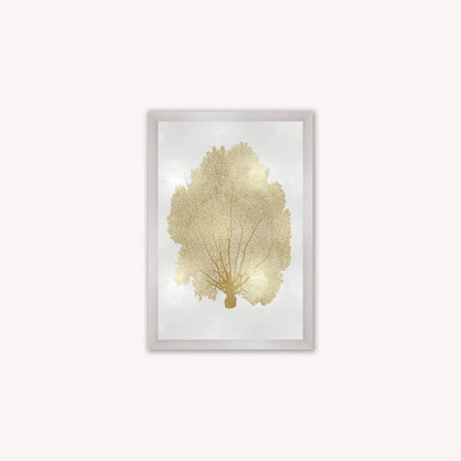 Luxury Velvet Art Print - Gold Leaf on Cream 1 Framed Wall Art