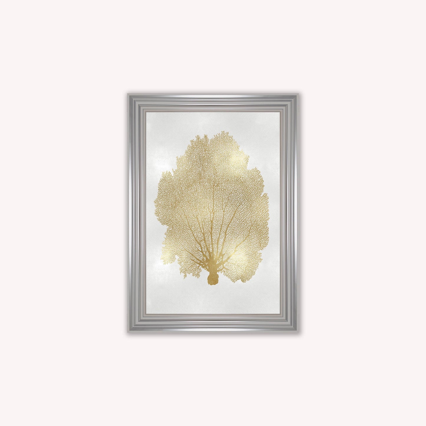 Luxury Velvet Art Print - Gold Leaf on Cream 1 Framed Wall Art
