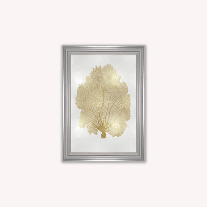 Luxury Velvet Art Print - Gold Leaf on Cream 1 Framed Wall Art