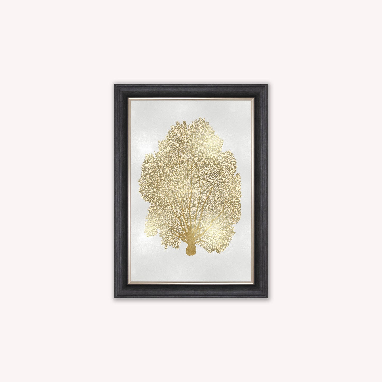 Luxury Velvet Art Print - Gold Leaf on Cream 1 Framed Wall Art