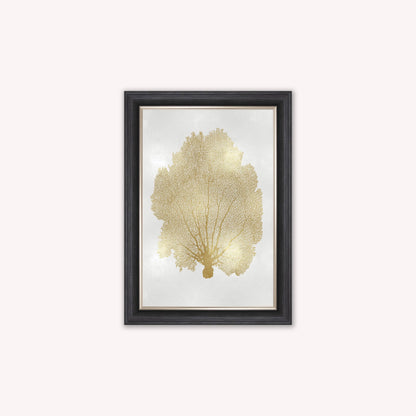 Luxury Velvet Art Print - Gold Leaf on Cream 1 Framed Wall Art