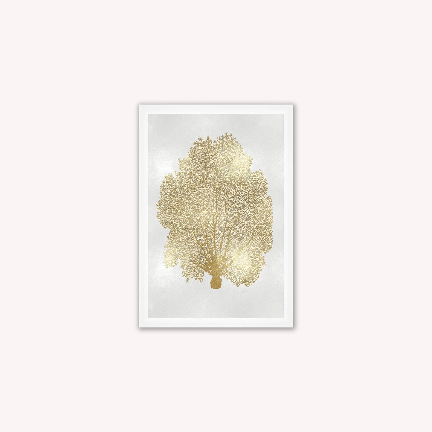 Luxury Velvet Art Print - Gold Leaf on Cream 1 Framed Wall Art