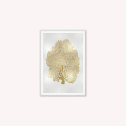 Luxury Velvet Art Print - Gold Leaf on Cream 1 Framed Wall Art