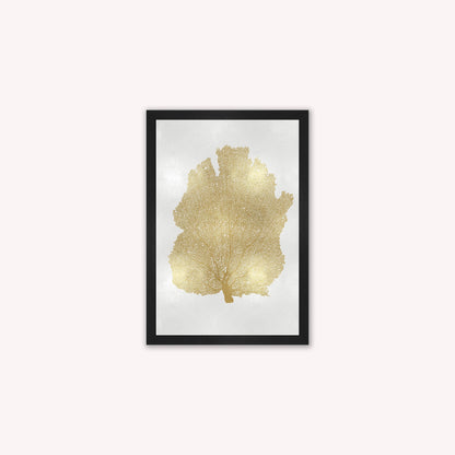 Luxury Velvet Art Print - Gold Leaf on Cream 2 Framed Wall Art