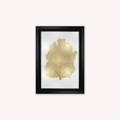 Luxury Velvet Art Print - Gold Leaf on Cream 2 Framed Wall Art