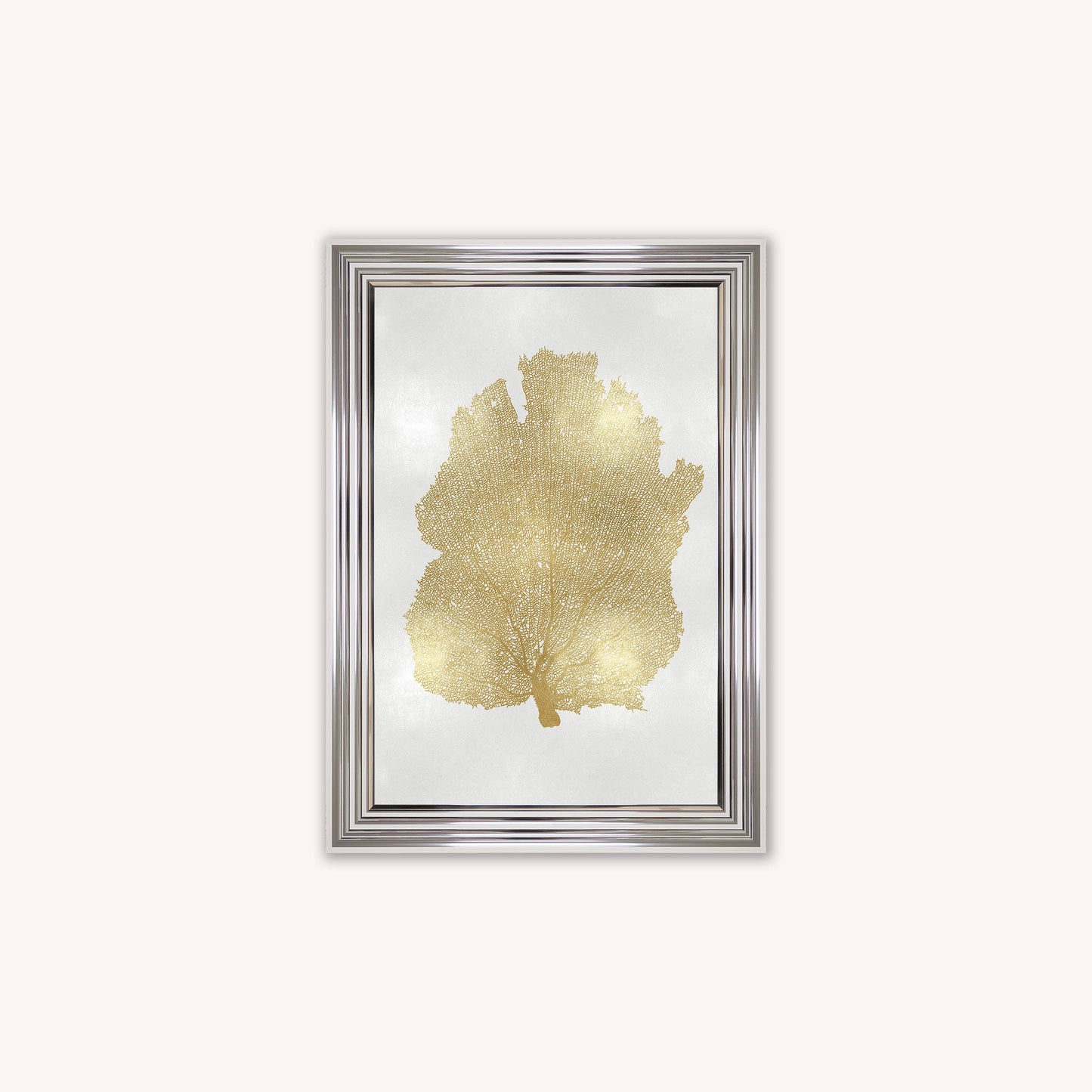 Luxury Velvet Art Print - Gold Leaf on Cream 2 Framed Wall Art