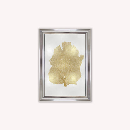 Luxury Velvet Art Print - Gold Leaf on Cream 2 Framed Wall Art