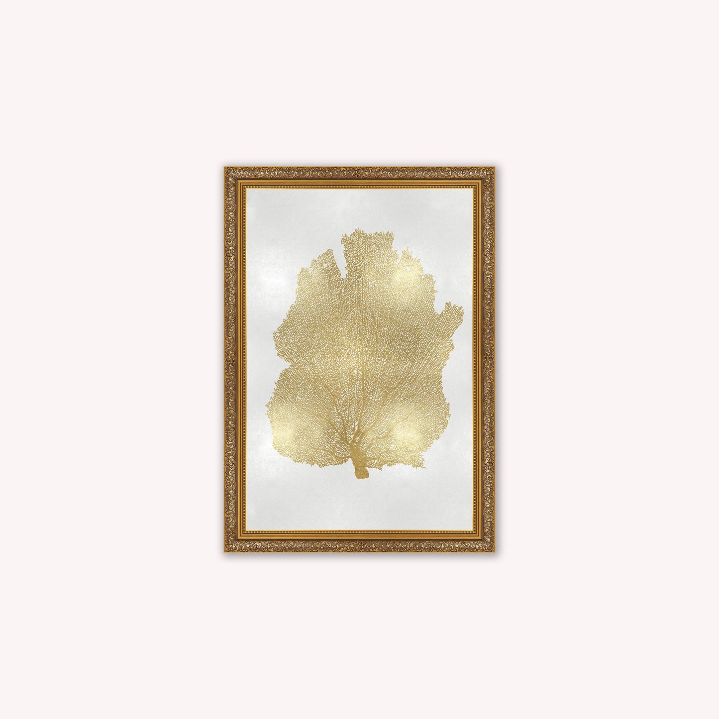 Luxury Velvet Art Print - Gold Leaf on Cream 2 Framed Wall Art