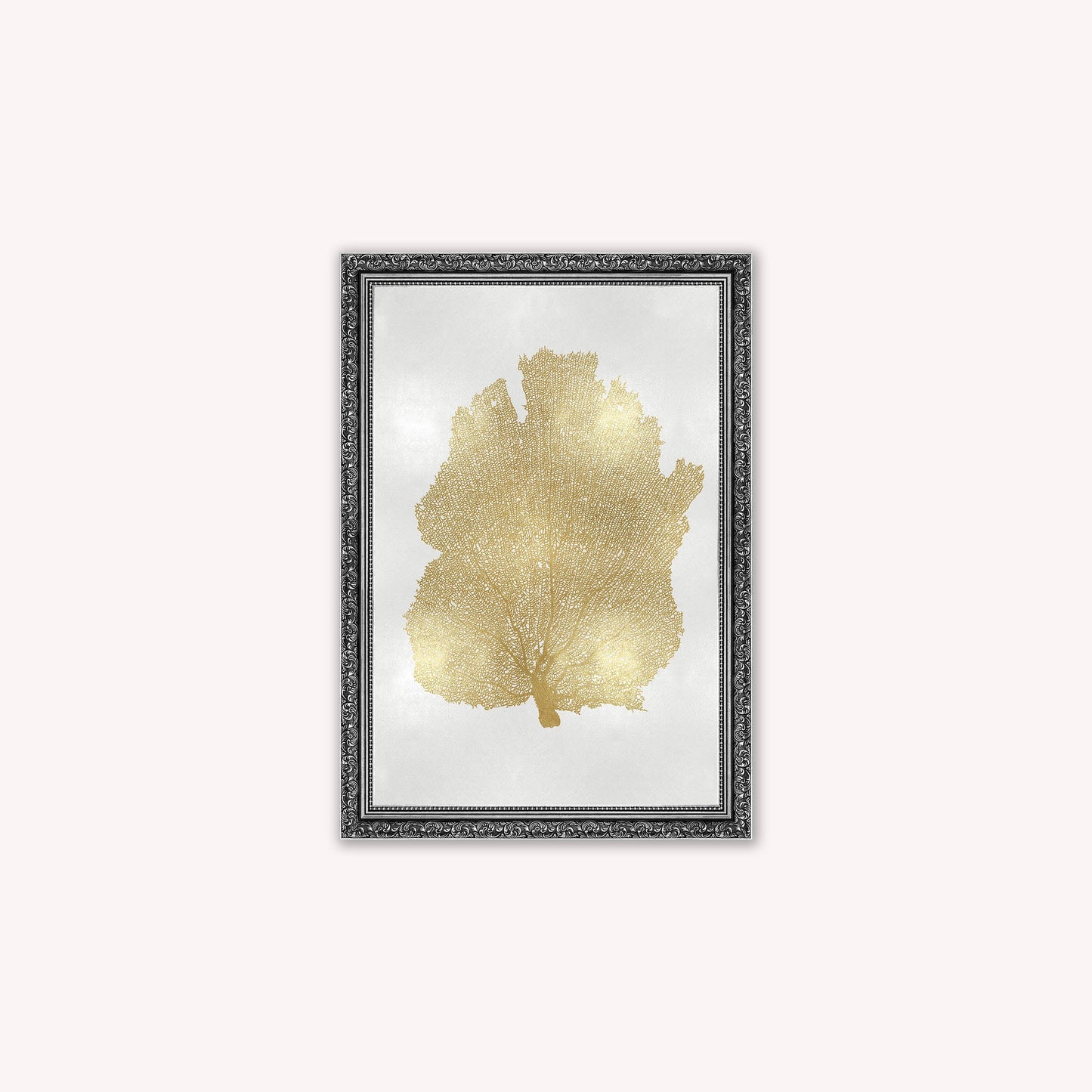 Luxury Velvet Art Print - Gold Leaf on Cream 2 Framed Wall Art