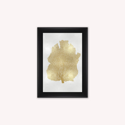 Luxury Velvet Art Print - Gold Leaf on Cream 2 Framed Wall Art