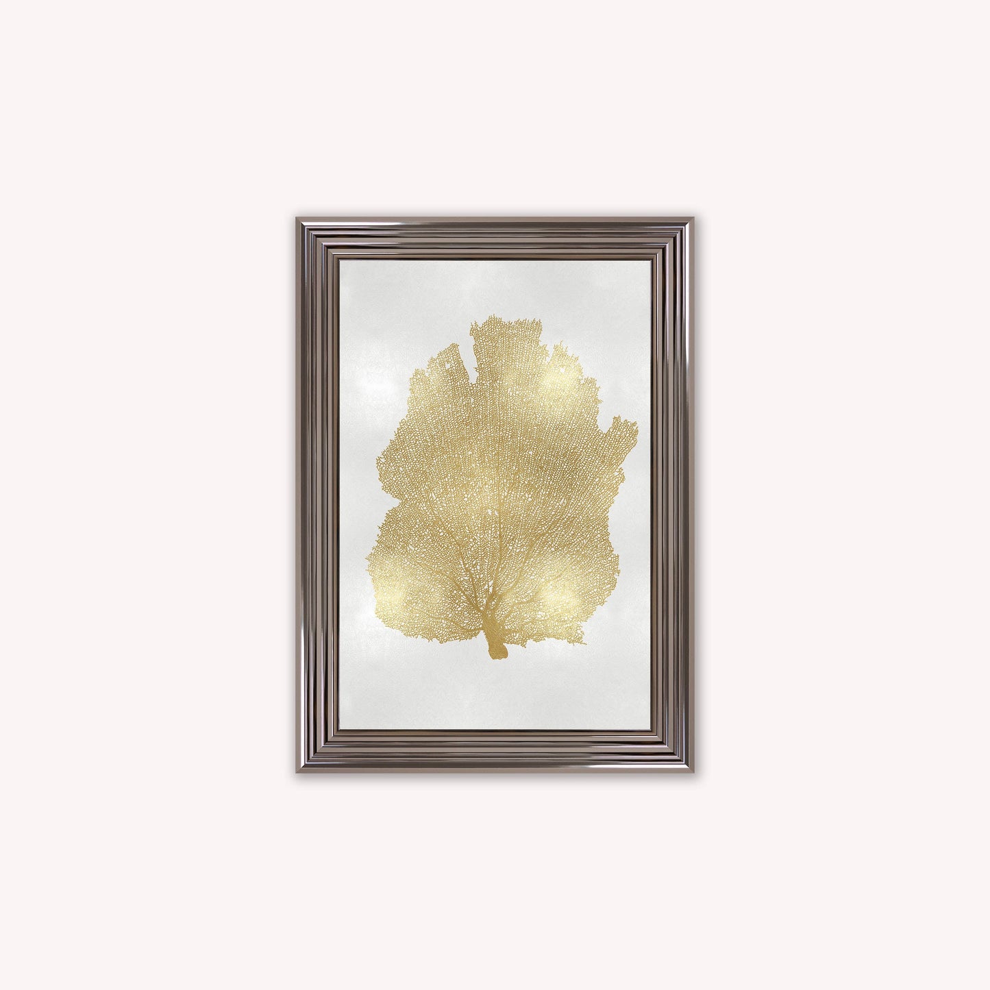 Luxury Velvet Art Print - Gold Leaf on Cream 2 Framed Wall Art