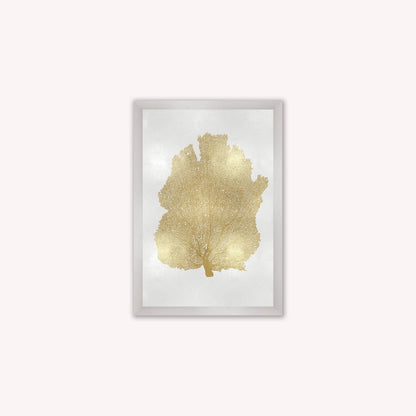 Luxury Velvet Art Print - Gold Leaf on Cream 2 Framed Wall Art