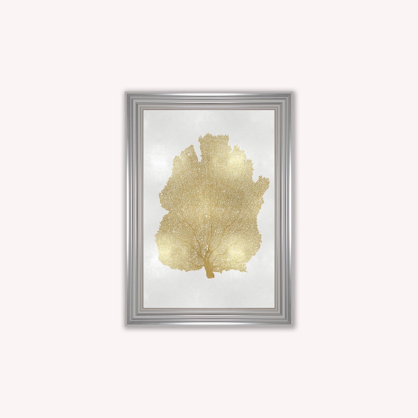 Luxury Velvet Art Print - Gold Leaf on Cream 2 Framed Wall Art
