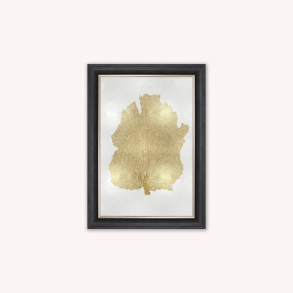 Luxury Velvet Art Print - Gold Leaf on Cream 2 Framed Wall Art