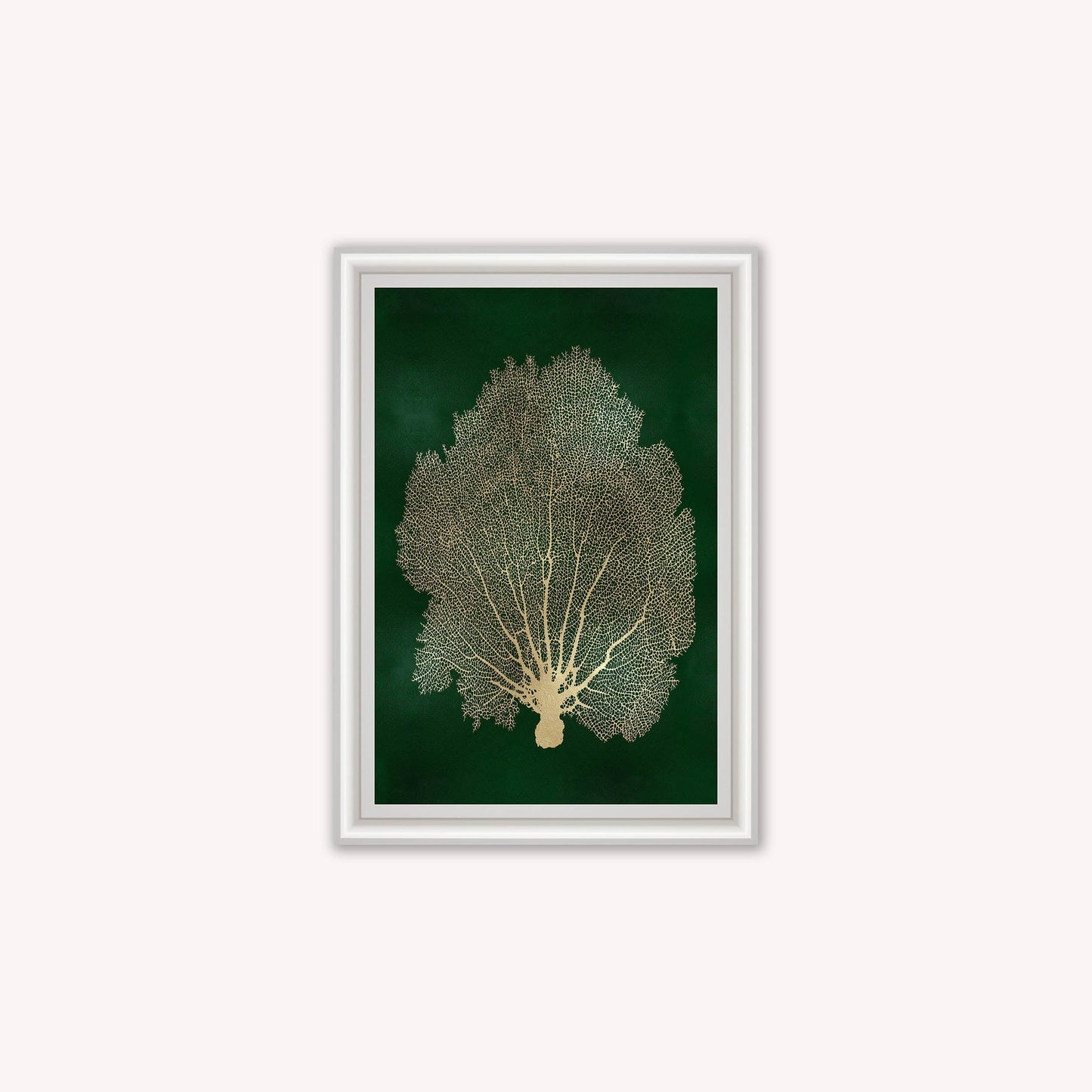 Luxury Velvet Art Print - Gold Leaf on Green 1 Framed Wall Art