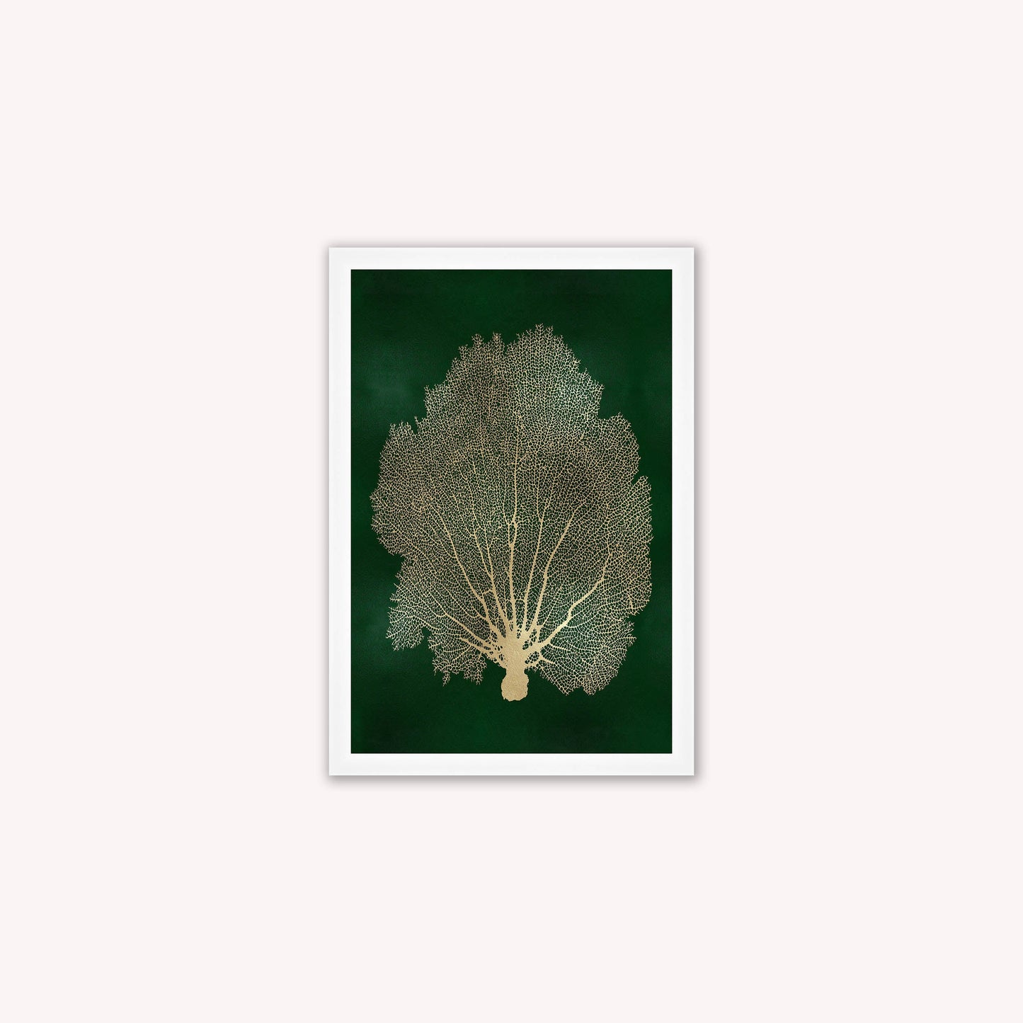 Luxury Velvet Art Print - Gold Leaf on Green 1 Framed Wall Art